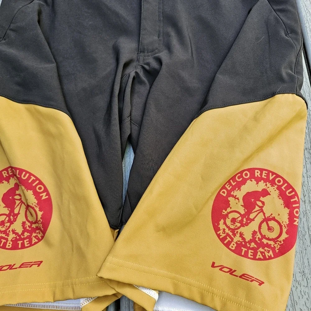 Voler The All Mountain‎ Short Black Yellow Athletic Cycling Shorts Mens Medium